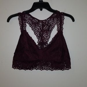 Aerie Burgandy Racerback Bralette